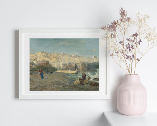 A Port of Jaffa Painting by Pierre Tetar Art Print Reproduction white frame