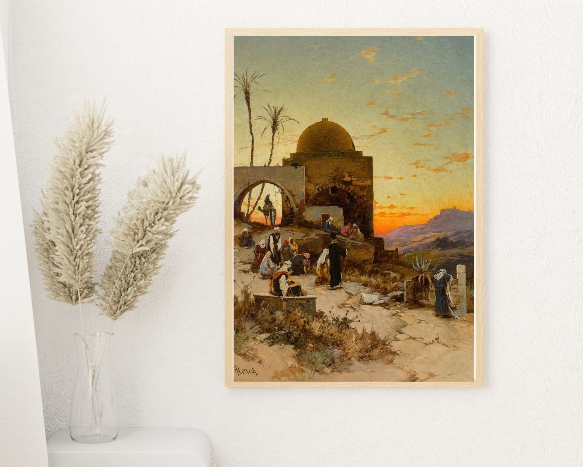 Evening Prayers Outside Jerusalem by Hermann Corrodi Wall Art Print