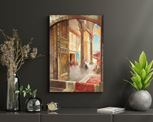 The Great Umayyad Mosque Painting by Gustav Bauernfeind Wall Art Print