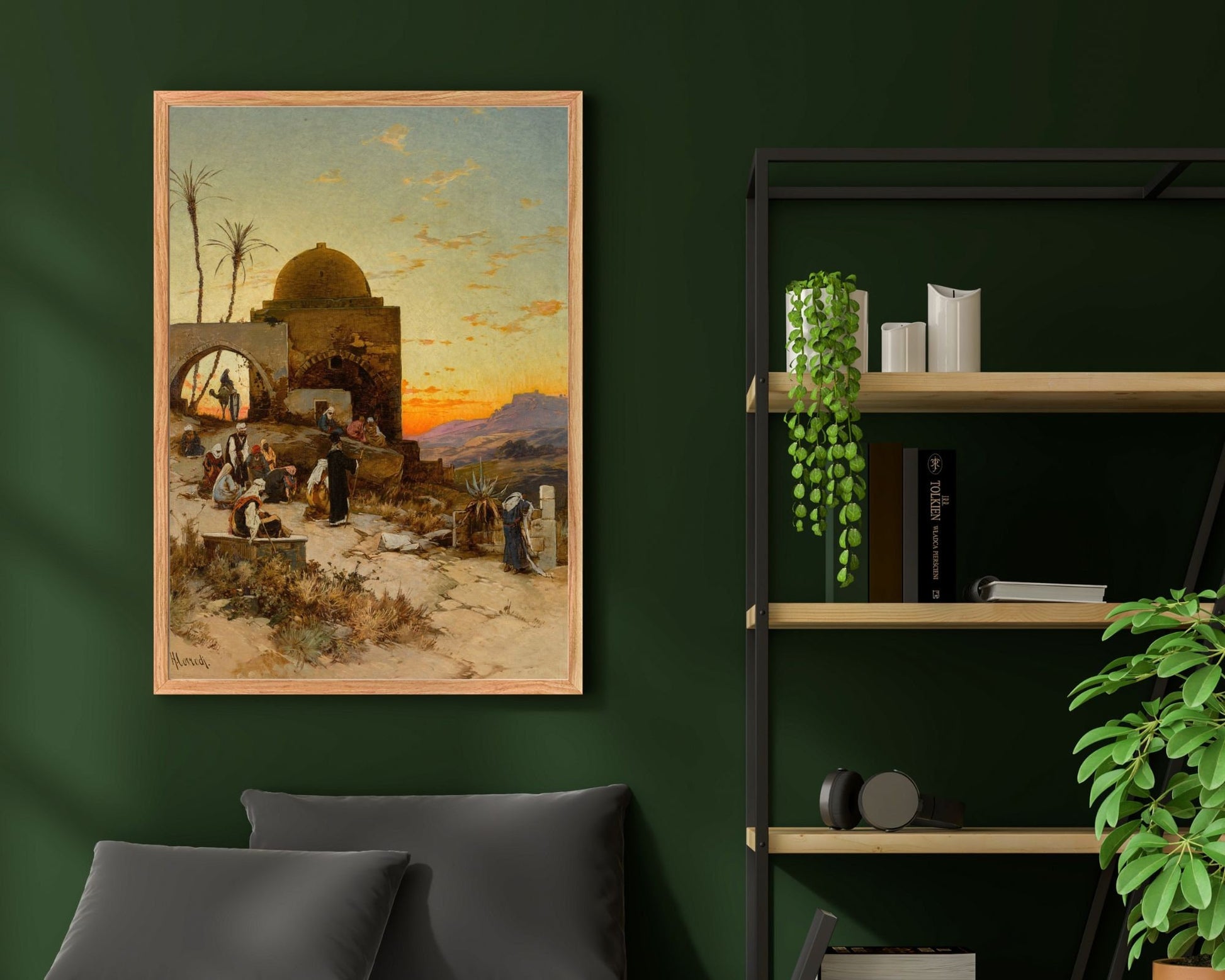 Evening Prayers Outside Jerusalem by Hermann Corrodi Wall Art Print
