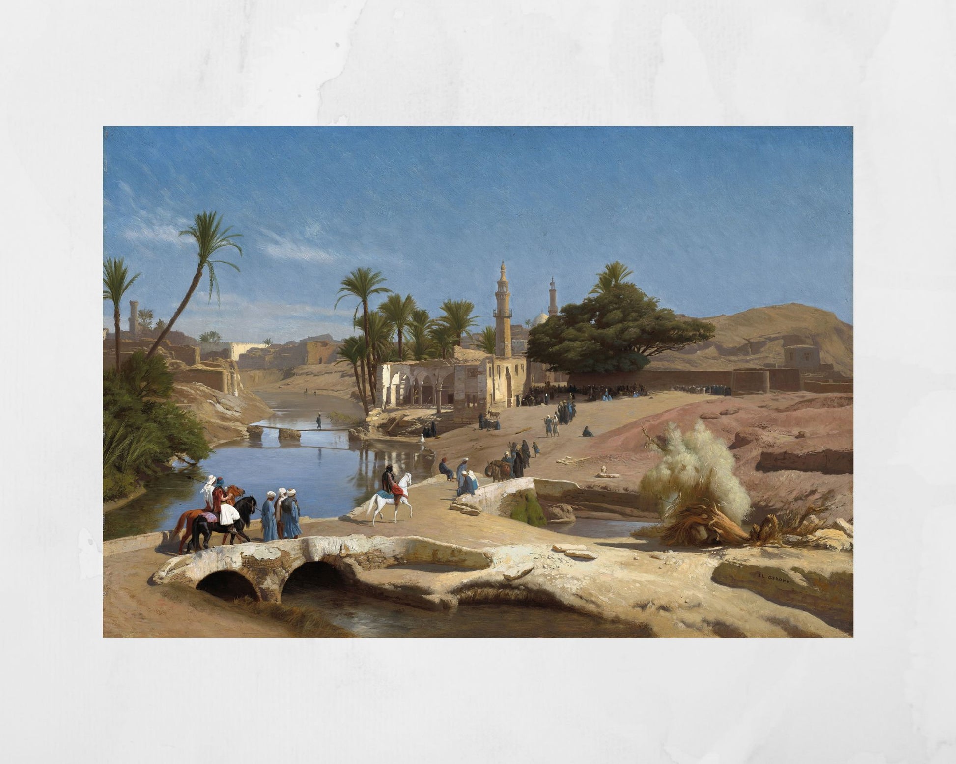 View from Medinat El-Fayoum by Jean Leon Gerome Art Print reproduction