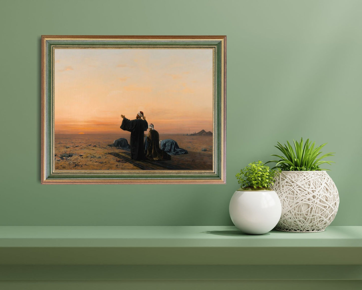 Morning Prayers Painting by August Veillon Wall Art Print framed