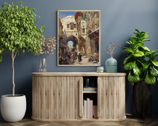 David Street Painting by Gustav Bauernfeind Wall Art Print