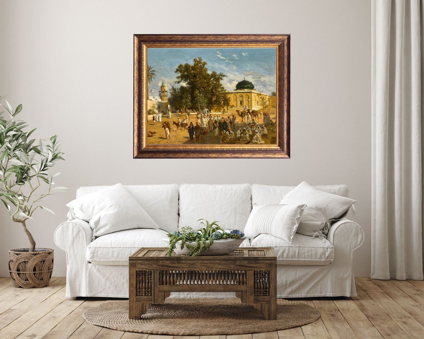 Dar el Ber, Tunis Painting by Ludwig Hans Art Print framed hanging in living room wall 