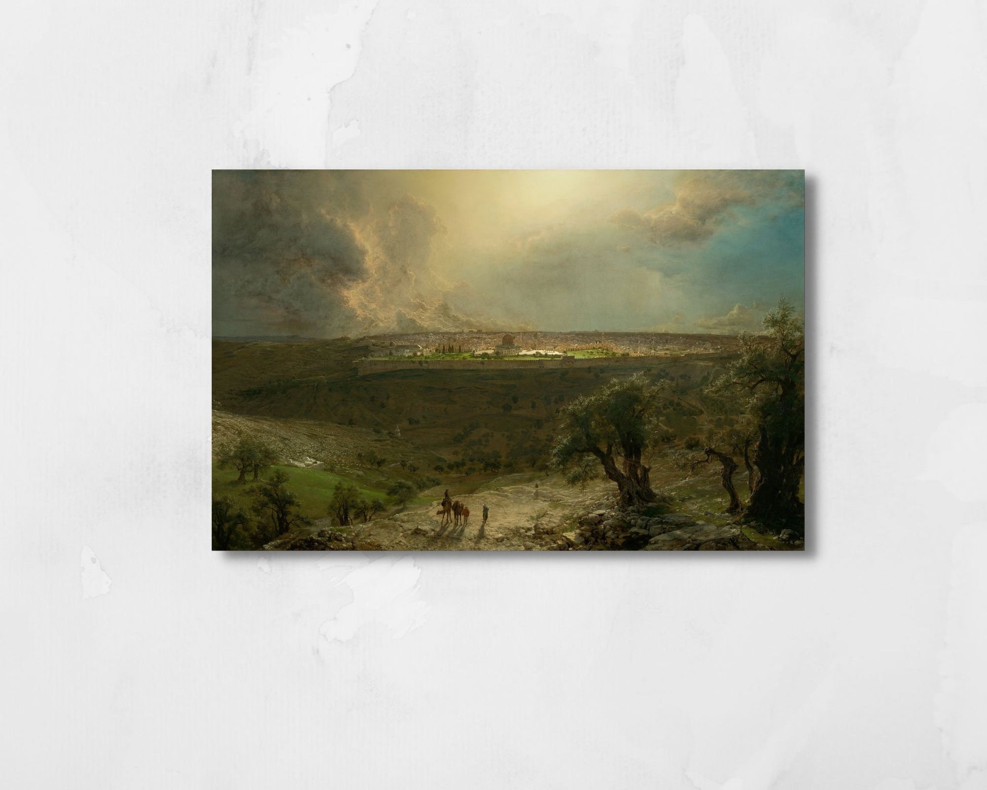 Jerusalem from the Mount of Olives Painting by Fredric Edwin Wall Art Print reproduction