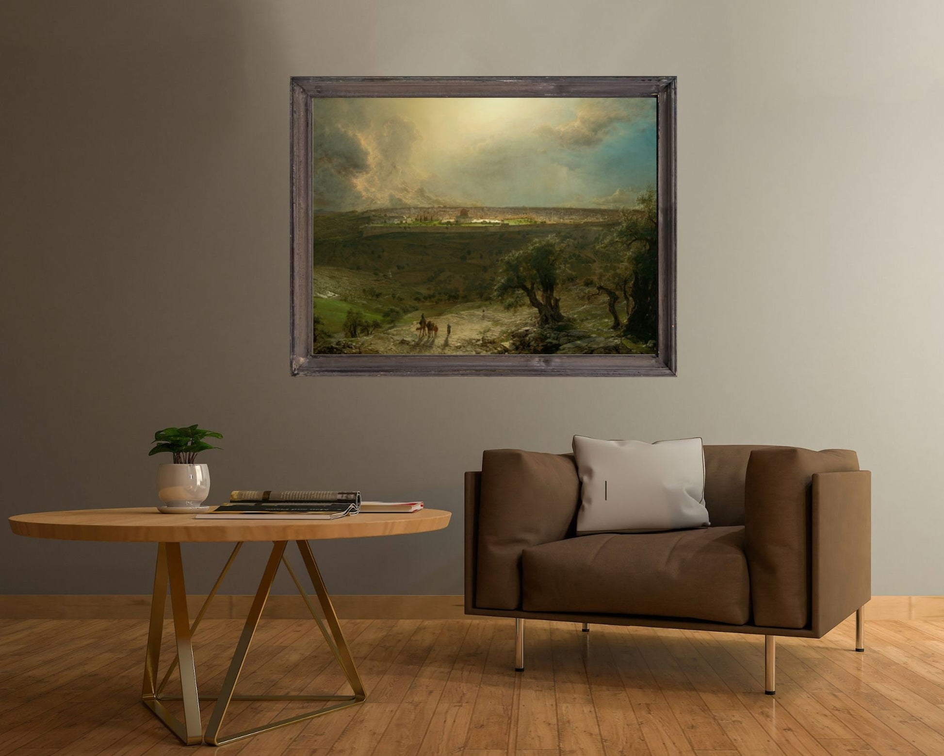 Jerusalem from the Mount of Olives Painting by Fredric Edwin Wall Art Print framed