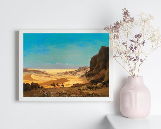 The Libyan Desert Painting by Carl Hasch Wall Art Print white frame