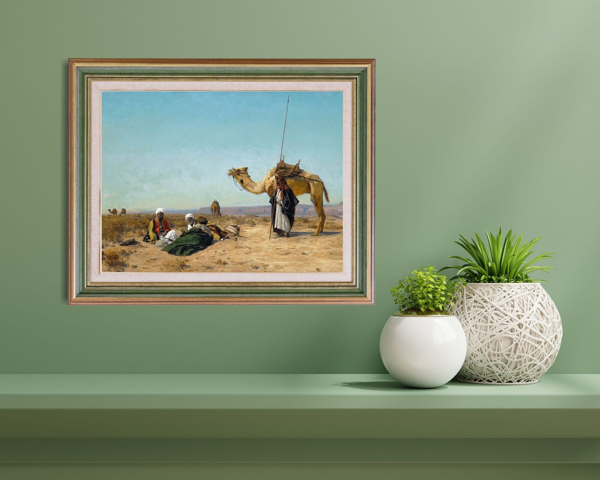Rest in the Syrian Desert Painting by Eugen Bracht Art Print framed