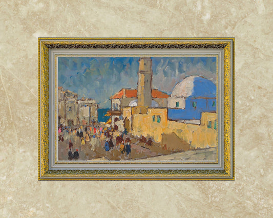 A Mosque in Jaffa Painting by Konstantin Gorbatov Art Print framed