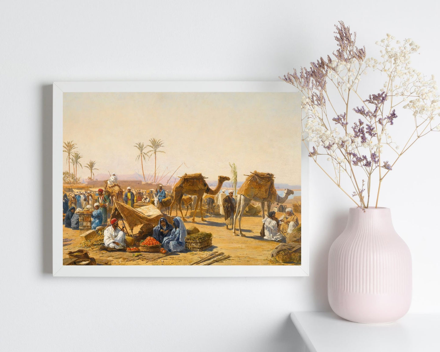 The Street Market Painting by Ludwig Hans Fischer Wall Art Print white frame