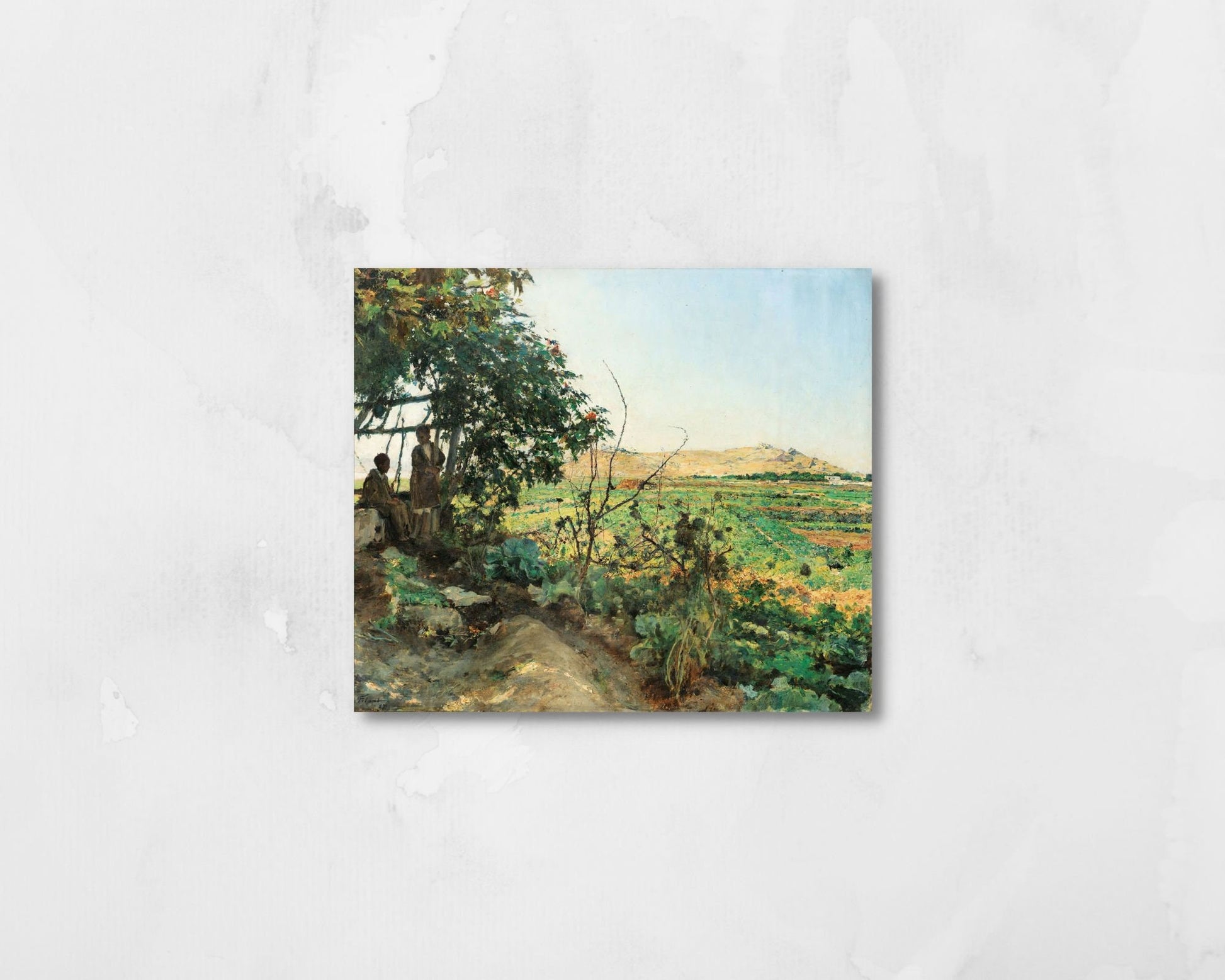 Landscape of the Suburbs of Tunis by Emile Friaht Wall Art Print reproduction