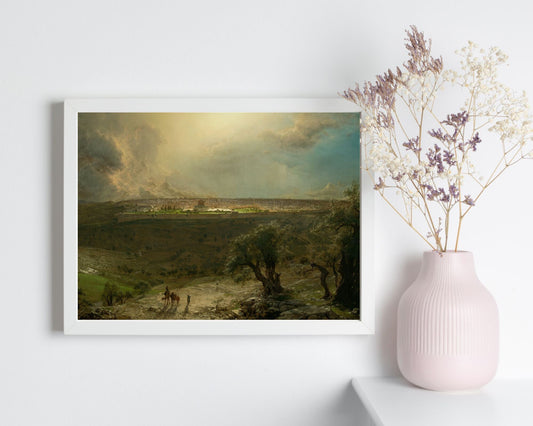 Jerusalem from the Mount of Olives Painting by Fredric Edwin Wall Art Print white frame