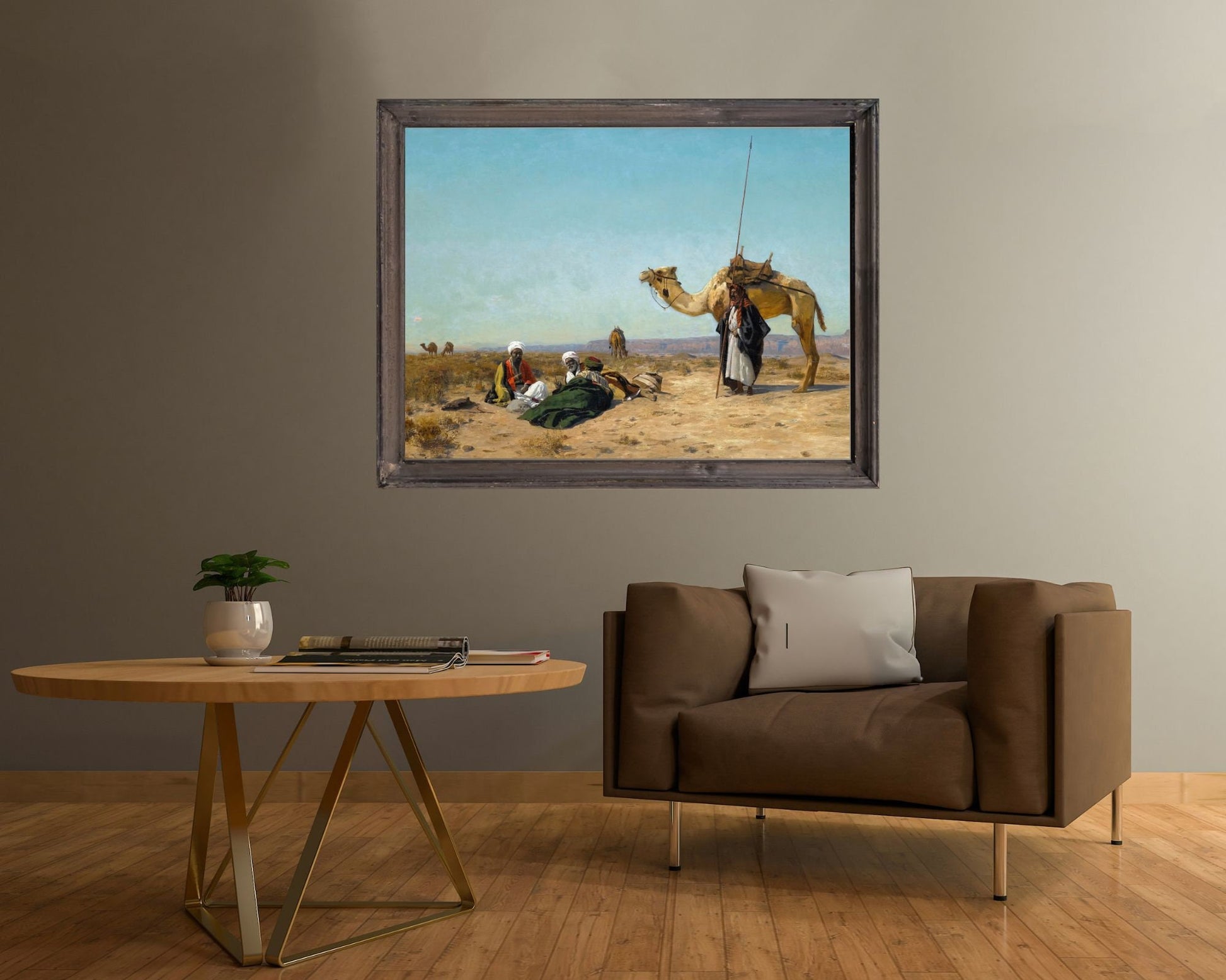Rest in the Syrian Desert Painting by Eugen Bracht Art Print framed
