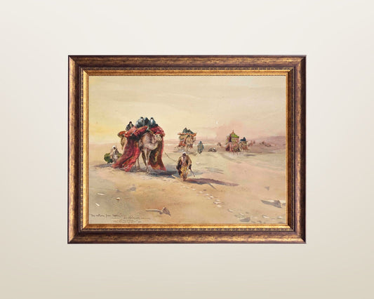 Return From Mecca Painting by Charles Whymper Wall Art Print framed