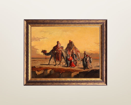 Desert Scene Painting by Francisco Lameyer Wall Art Print framed