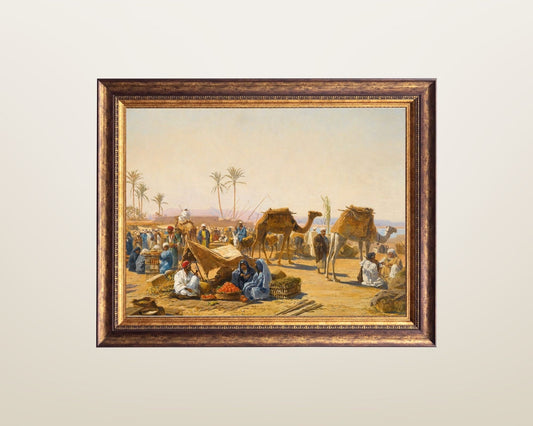 The Street Market Painting by Ludwig Hans Fischer Wall Art Print framed