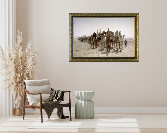 Pilgrims Going to Mecca by Leon Adolphe Auguste Wall Art Print framed