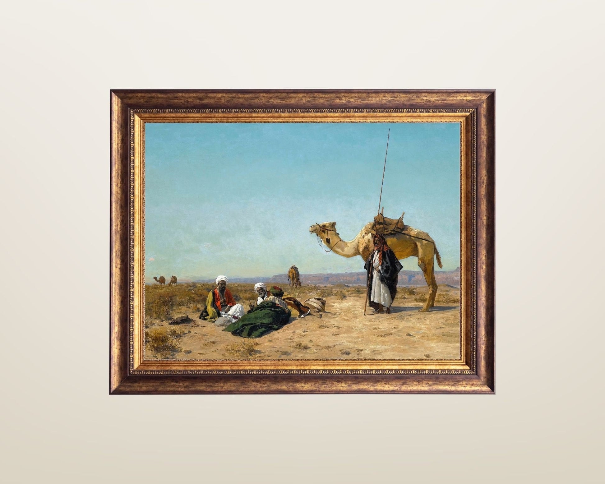 Rest in the Syrian Desert Painting by Eugen Bracht Art Print framed