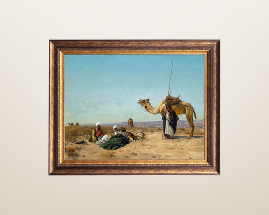 Rest in the Syrian Desert Painting by Eugen Bracht Art Print framed