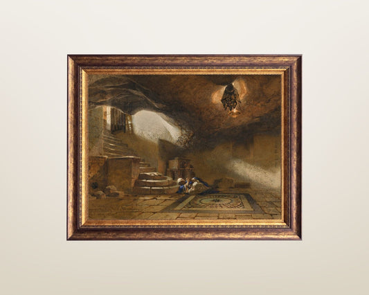 The Cave Beneath The Holy Rock Painting by Carl Haag Art Print framed