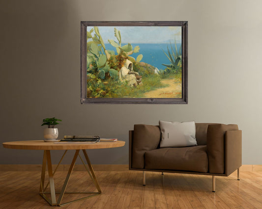 Moroccan Tangier Painting by Jean Discart Wall Art Print framed hanging on wall